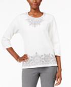 Alfred Dunner Northern Lights Embroidered Beaded Top