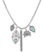 Lucky Brand Silver-tone Turquoise-look Charm Necklace