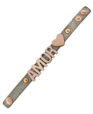 Bcbgeneration Bracelet, Metallic Leather Amor Bracelet