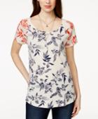 Lucky Brand Short-sleeve Floral-print T-shirt