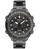 Seiko Men's Solar Chronograph Prospex Radio Sync Patriots Jet Team Limited Edition Black Stainless Steel Bracelet Watch 48mm Ssg007