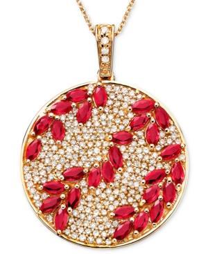 Rosa By Effy Ruby (3-1/3 Ct. T.w.) & Diamond (9/10 Ct. T.w.) Pendant In 14k Rose Gold
