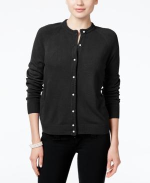 Karen Scott Petite Crew-neck Cardigan, Only At Macy's