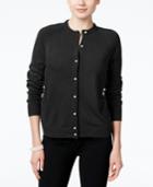 Karen Scott Petite Crew-neck Cardigan, Only At Macy's