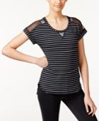 Ideology Striped Mesh T-shirt, Only At Macy's