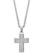 Men's Diamond Necklace, Stainless Steel Diamond Cross Pendant (1/3 Ct. T.w.)