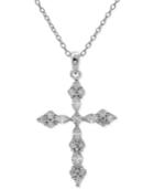 Giani Bernini Cubic Zirconia Cross Pendant Necklace In Sterling Silver, Only At Macy's