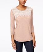 Style & Co. Crochet-trim Top, Only At Macy's