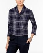 Tommy Hilfiger Three-button Cropped Plaid Jacket