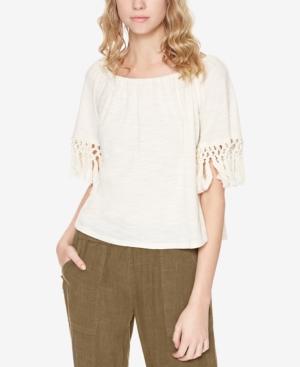 Sanctuary Sedona Cotton Off-the-shoulder Fringe Top
