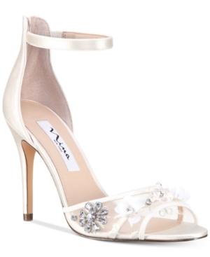 Nina Clarity Mesh-panel Ankle-strap Evening Sandals Women's Shoes