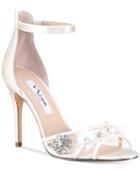 Nina Clarity Mesh-panel Ankle-strap Evening Sandals Women's Shoes