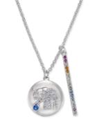 Danori Silver-tone Elephant Pave Disc & Horizontal Bar Pendant Necklace, 16 + 2 Extender, Created For Macy's