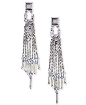 Silver-tone Crystal Fringe Drop Earrings