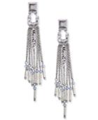 Silver-tone Crystal Fringe Drop Earrings