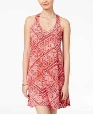 City Studios Juniors' Printed Cage-back Shift Dress