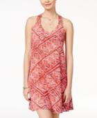 City Studios Juniors' Printed Cage-back Shift Dress