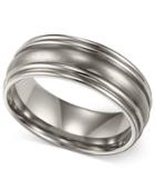 Men's Titanium Ring, Comfort Fit Wedding Band (7mm)