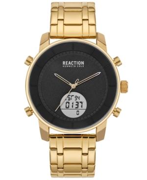 Kenneth Cole Reaction Men's Analog-digital Gold-tone Stainless Steel Bracelet Watch 44mm