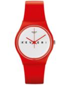 Swatch Unisex Swiss 4everfever Red Silicone Strap Watch 34mm Gr404