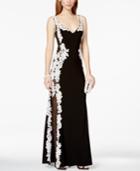 Betsy & Adam Lace Mesh-inset Gown
