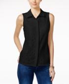Charter Club Lace Sleeveless Shirt, Only At Macy's