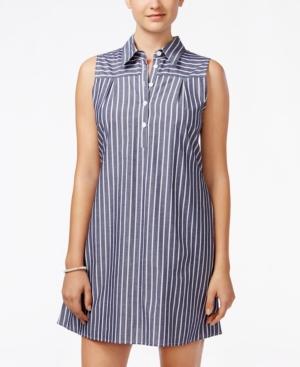 Emerald Sundae Juniors' Striped Sleeveless Shirtdress