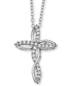 Giani Bernini Cubic Zironia Cross 18 Pendant Necklace In Sterling Silver, Created For Macy's