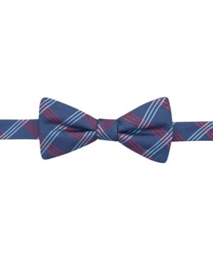Countess Mara Navy Clear Grid Pre-tied Bow Tie