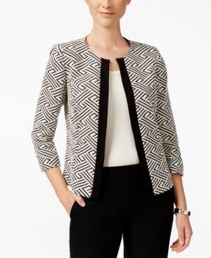 Tahari Asl Geo-print Jacquard Blazer