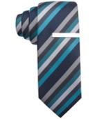 Alfani Men's Diagonally Striped Skinny Tie, Only At Macy's
