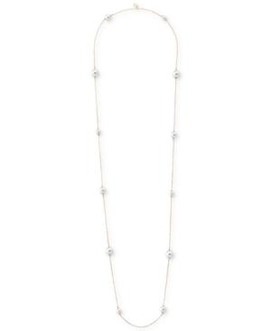 Majorica Gold-plated Imitation Pearl Chain Long Statement Necklace