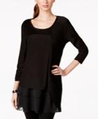 Style & Co. Mixed-media Tunic Top, Only At Macy's