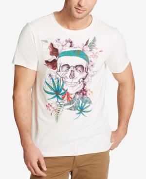 William Rast Men's Embroidered Skull T-shirt