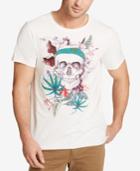 William Rast Men's Embroidered Skull T-shirt