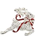 Holiday Lane Silver-tone Pave Reindeer Brooch, Created For Macy's