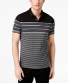Alfani Men's Colorblocked Textured-stripe Polo, Created For Macy's