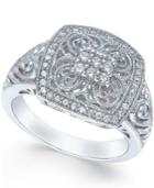 Diamond Vintage-inspired Ring In Sterling Silver (1/3 Ct. T.w.)