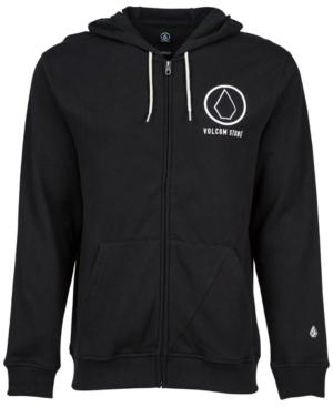 Volcom Men's Stray Dog Full-zip Graphic-print Logo Hoodie
