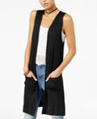 Planet Gold Ribbed Open-front Vest