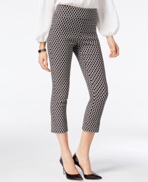 Inc International Concepts Petite Printed Jacquard Cropped Pants, Only At Macy's