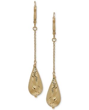 Italian Gold Teardrop Dangle Drop Earrings In 14k Gold