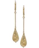 Italian Gold Teardrop Dangle Drop Earrings In 14k Gold