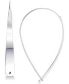 Unwritten Large Flat Teardrop Hoop Earrings In Sterling Silver