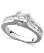 Diamond Ring, 14k White Gold Certified Diamond Channel Engagement Ring (1 Ct. T.w.)