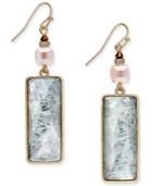 Inc International Concepts Gold-tone Rectangular Crystal Linear Drop Earrings, Only At Macy's