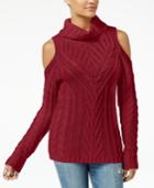 American Rag Juniors' Cold-shoulder Turtleneck Sweater, Created For Macy's