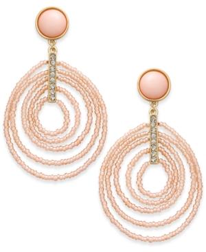 Inc International Concepts Gold-tone Beaded Spiral Orbital Drop Earrings, Only At Macy's