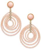 Inc International Concepts Gold-tone Beaded Spiral Orbital Drop Earrings, Only At Macy's