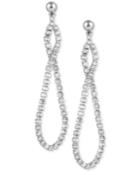 Guess Silver-tone Pave Infinity Drop Earrings